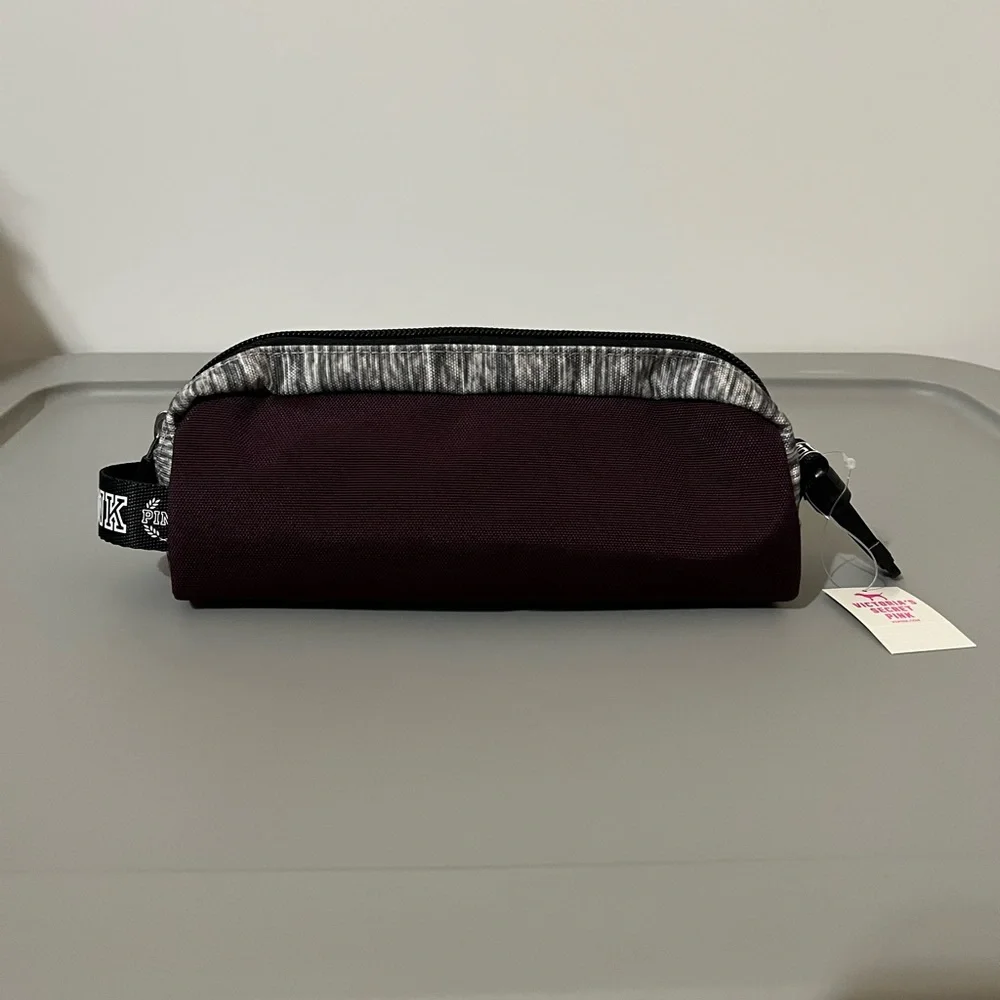 PINK Victoria's Secret Maroon Pencil Case